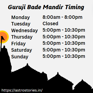 Guruji Bade Mandir Timing  2024